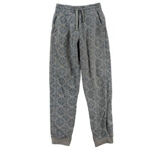 Nike Sweatpants Youth XL Blue Fair Isle Fleece Jogger Pants Elastic Winter